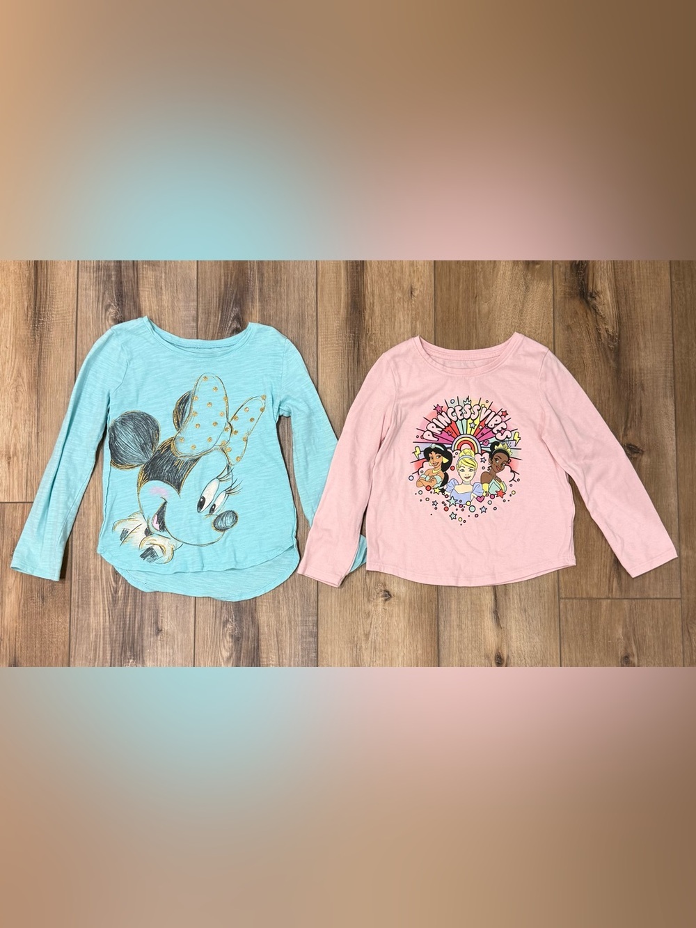 Disney Girls Size 4 4T Minnie Mouse Princess Long Sleeve Shirt Bundle